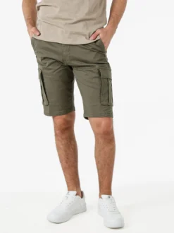 Cotton Belt Bermuda da uomo in cotone stretch con tasconi - militare