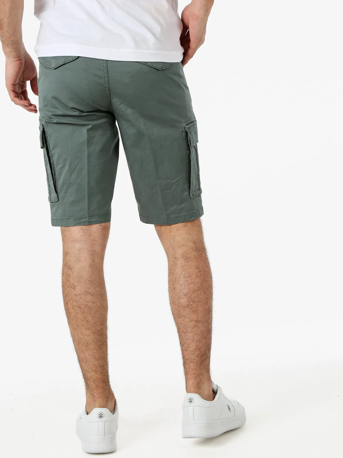 Cotton Belt Bermuda da uomo in cotone stretch con tasconi - verde