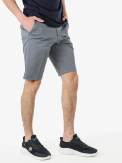 Cotton Belt Bermuda da uomo in cotone stretch texturizzati - grigio