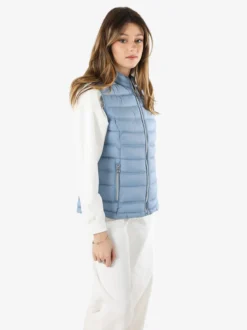 Cotton Belt Gilet imbottito da donna con zip - azzurro
