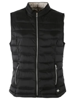 Cotton Belt Gilet imbottito da donna con zip - nero