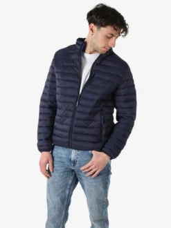 Cotton Belt Giubbino da uomo modello 100 grammi con zip - blu scuro