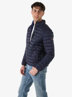 Cotton Belt Giubbino da uomo modello 100 grammi con zip - blu scuro