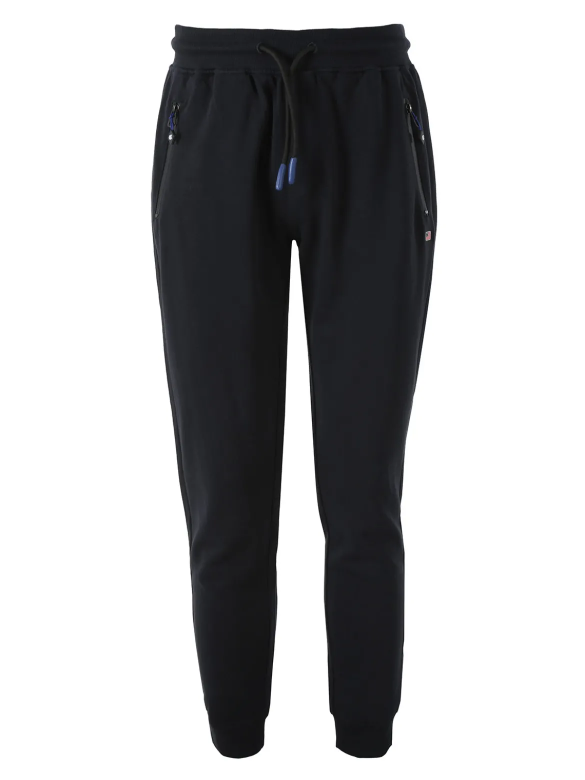 Cotton Belt Pantaloni tuta da uomo con coulisse e polsini - blu scuro