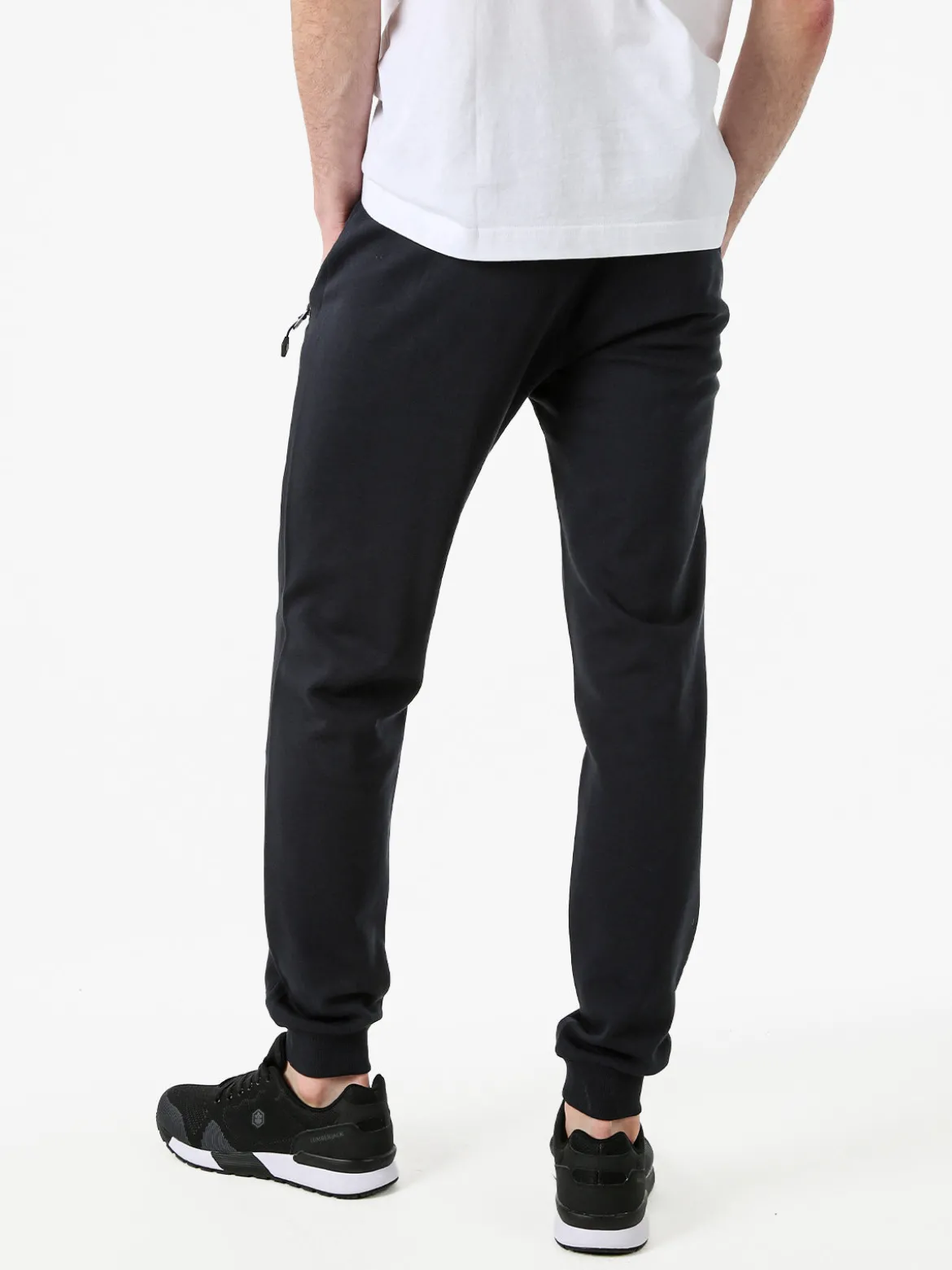 Cotton Belt Pantaloni tuta da uomo con coulisse e polsini - blu scuro