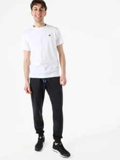 Cotton Belt Pantaloni tuta da uomo con coulisse e polsini - blu scuro