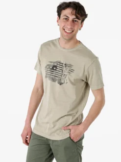 Cotton Belt T-shirt da uomo in cotone con stampa - fango