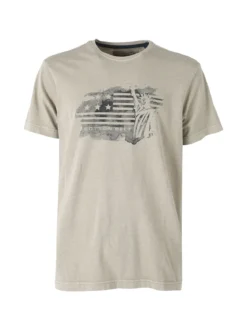 Cotton Belt T-shirt da uomo in cotone con stampa - fango