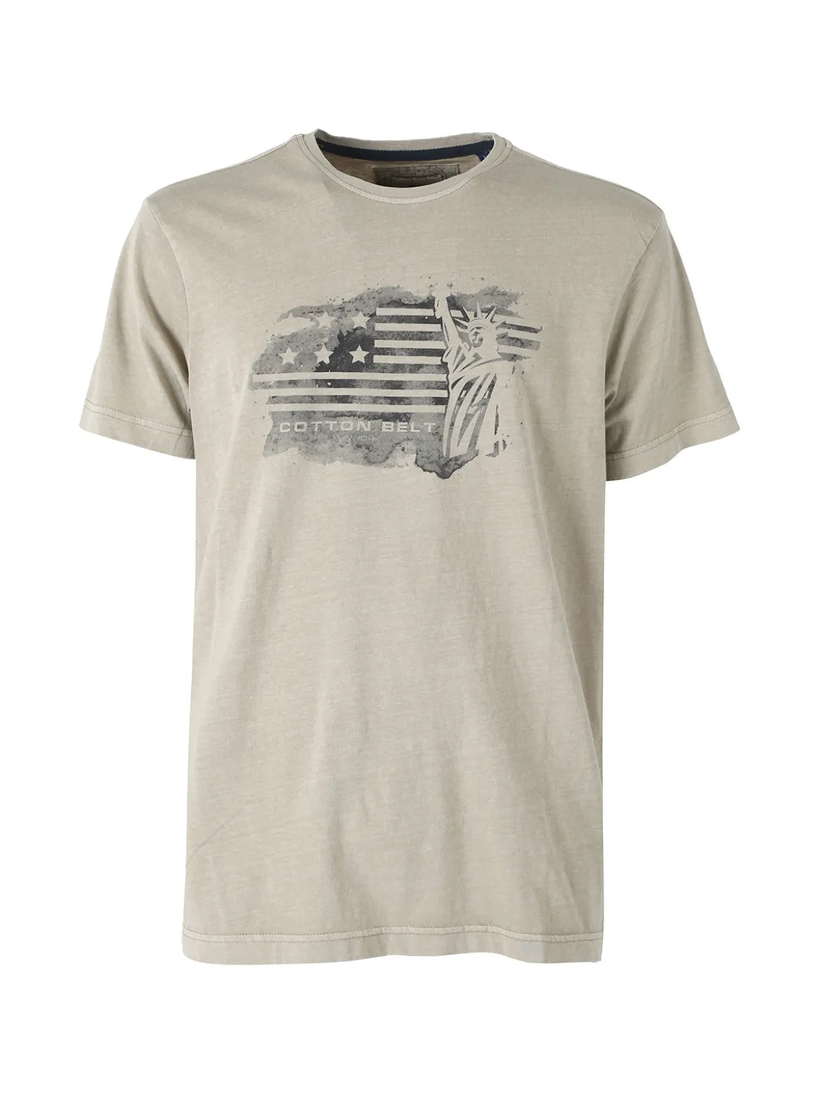 Cotton Belt T-shirt da uomo in cotone con stampa - fango