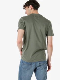 Cotton Belt T-shirt da uomo in cotone con stampa - militare