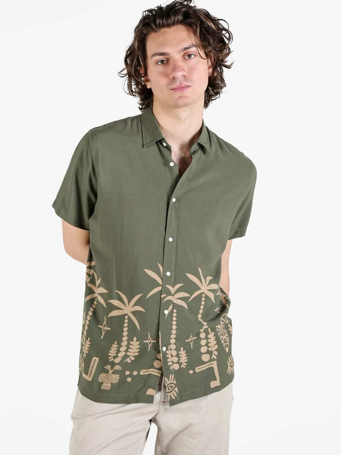 Coveri Collection Camicia floreale da uomo a maniche corte