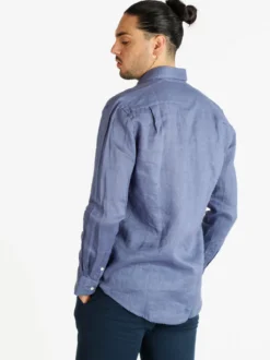 Coveri Collection Camicia regular da uomo in lino con taschino