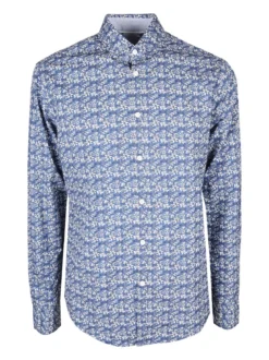 Coveri Collection Camicia uomo fiorata a maniche lunghe semi slim fit