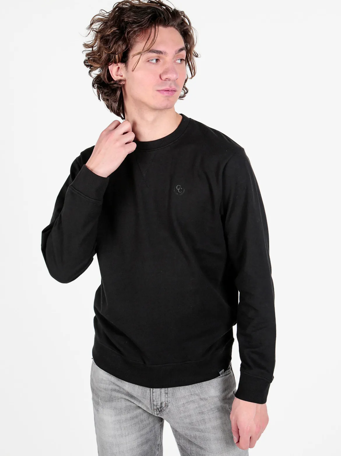 Coveri Collection Felpa girocollo da uomo in cotone