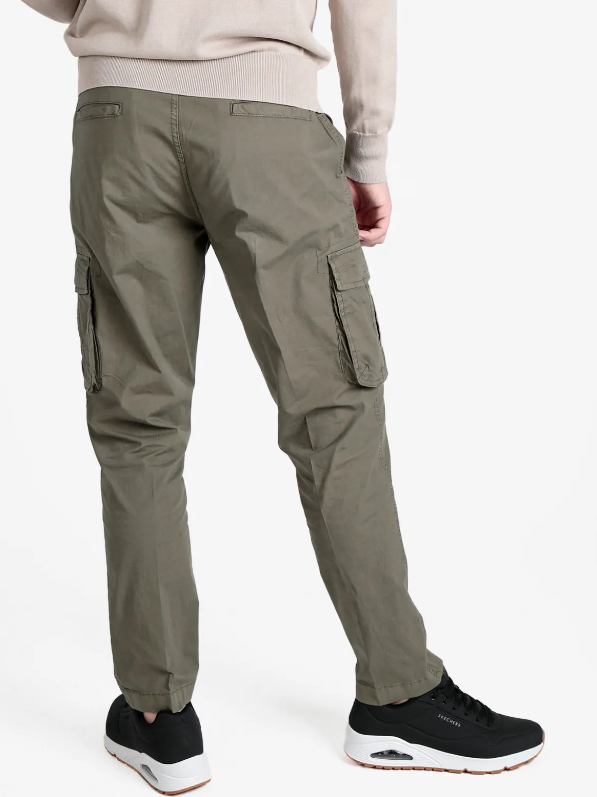 Coveri Collection Pantaloni cargo da uomo in cotone con coulisse