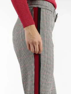 Coveri Collection Pantaloni pied de poule con strisce laterali