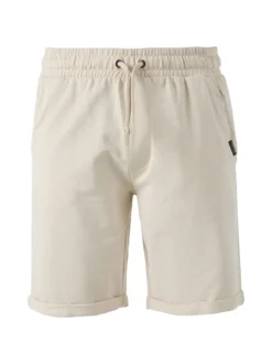 Coveri Moving Bermuda da uomo in cotone con coulisse e risvolti sul finale - beige