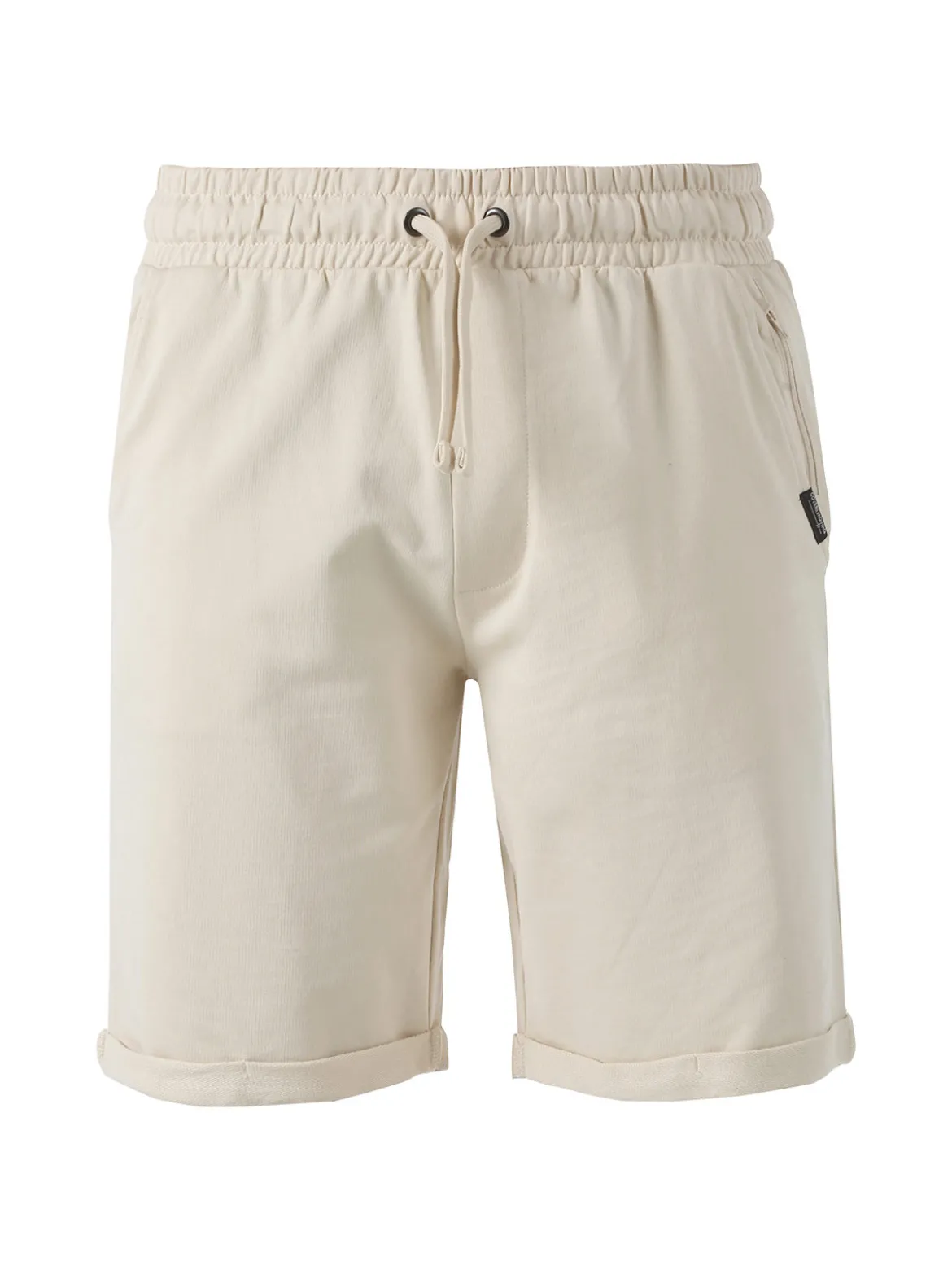 Coveri Moving Bermuda da uomo in cotone con coulisse e risvolti sul finale - beige