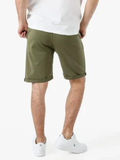 Coveri Moving Bermuda da uomo in cotone con coulisse e risvolti sul finale - militare