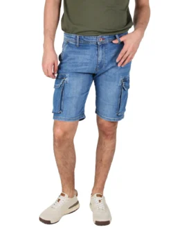 Coveri Moving Bermuda in jeans da uomo con tasconi laterali