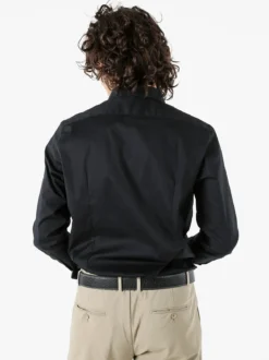 Coveri Moving Camicia da uomo slim fit in cotone a maniche lunghe - nero