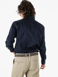 Coveri Moving Camicia da uomo slim fit in cotone a maniche lunghe - blu scuro