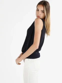 Coveri Moving Canotta donna in lurex con scollo tondo