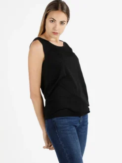 Coveri Moving Canotta donna in lurex con scollo tondo