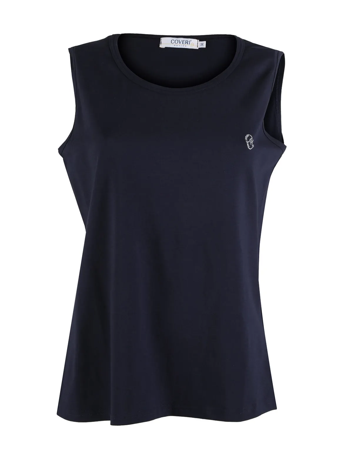 Coveri Moving Canotta girocollo da donna in cotone - blu scuro
