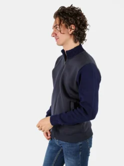 Coveri Moving Felpa da uomo con maniche in maglia - blu scuro