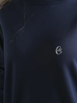 Coveri Moving Felpa donna a collo alto in caldo cotone - blu scuro