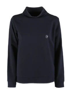 Coveri Moving Felpa donna a collo alto in caldo cotone - blu scuro