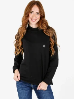 Coveri Moving Felpa donna a collo alto in caldo cotone - nero