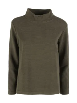 Coveri Moving Maglia donna a maniche lunghe accollata - militare