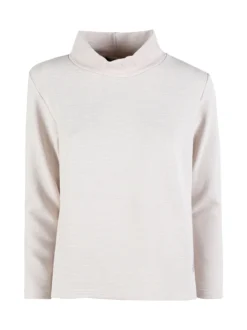 Coveri Moving Maglia donna a maniche lunghe accollata - panna