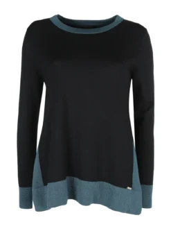 Coveri Moving Maglia donna girocollo in contrasto colore con spacchi laterali