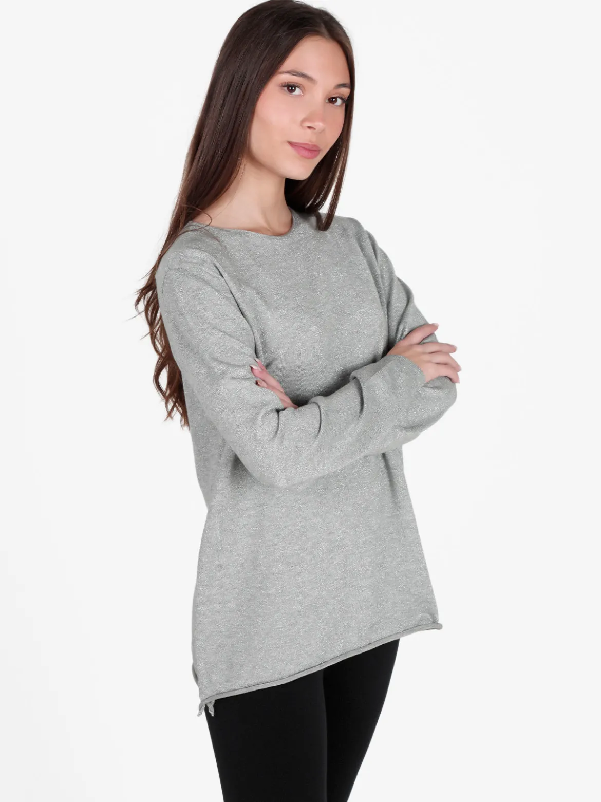 Coveri Moving Maglia donna in lurex con spacchi laterali