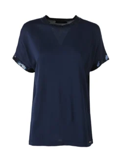 Coveri Moving Maglia girocollo da donna a maniche corte con paillettes decorative - nero