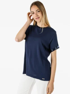 Coveri Moving Maglia girocollo da donna a maniche corte con paillettes decorative - nero