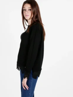 Coveri Moving Maglia girocollo da donna con dettagli in pizzo