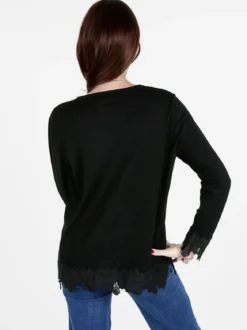 Coveri Moving Maglia girocollo da donna con dettagli in pizzo