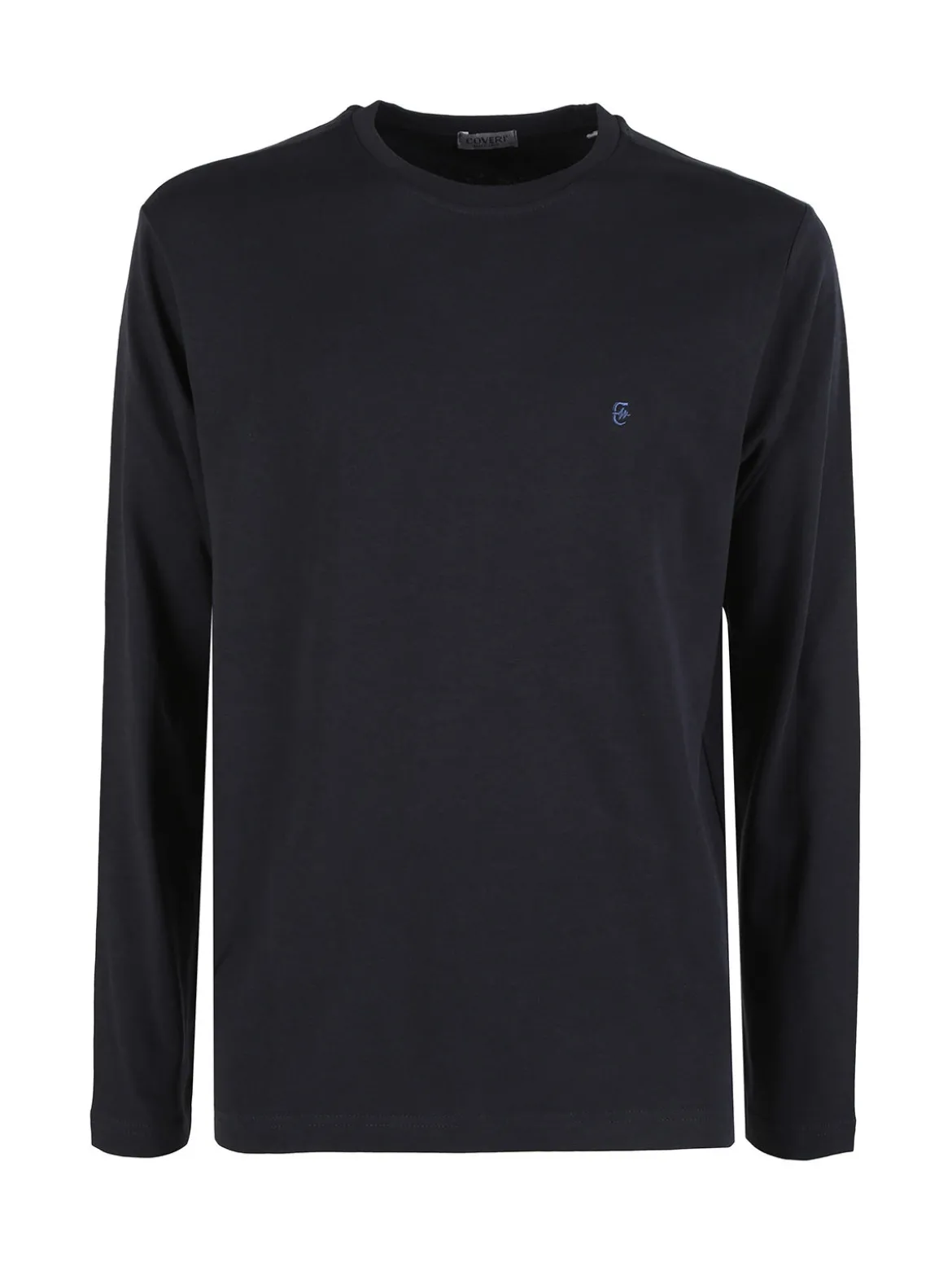 Coveri Moving Maglia girocollo da uomo in cotone a maniche lunghe - blu scuro