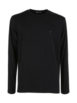 Coveri Moving Maglia girocollo da uomo in cotone a maniche lunghe - nero