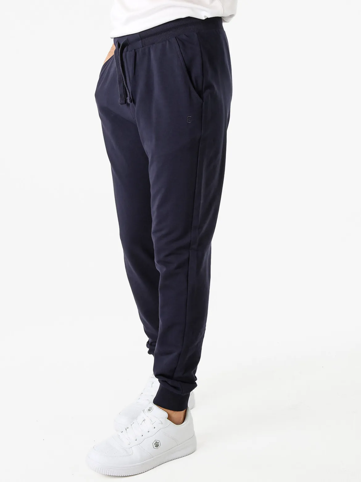 Coveri Moving Pantaloni tuta da uomo in cotone con coulisse e polsini - blu scuro