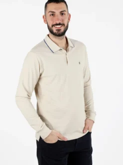Coveri Moving Polo da uomo a maniche lunghe in cotone