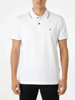 Coveri Moving Polo da uomo in cotone a maniche corte - bianco