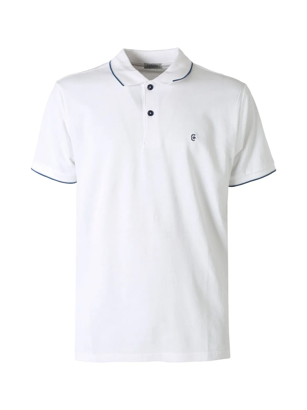 Coveri Moving Polo da uomo in cotone a maniche corte - bianco