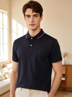 Coveri Moving Polo da uomo in cotone a maniche corte - blu scuro