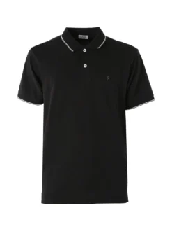 Coveri Moving Polo da uomo in cotone a maniche corte - nero