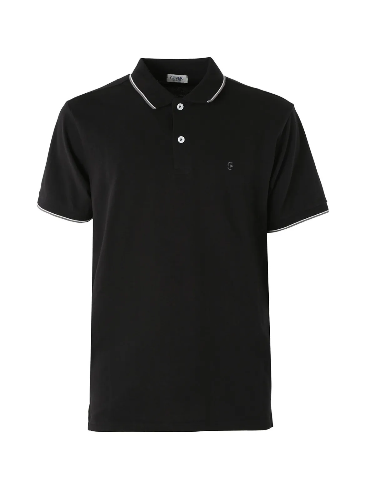 Coveri Moving Polo da uomo in cotone a maniche corte - nero